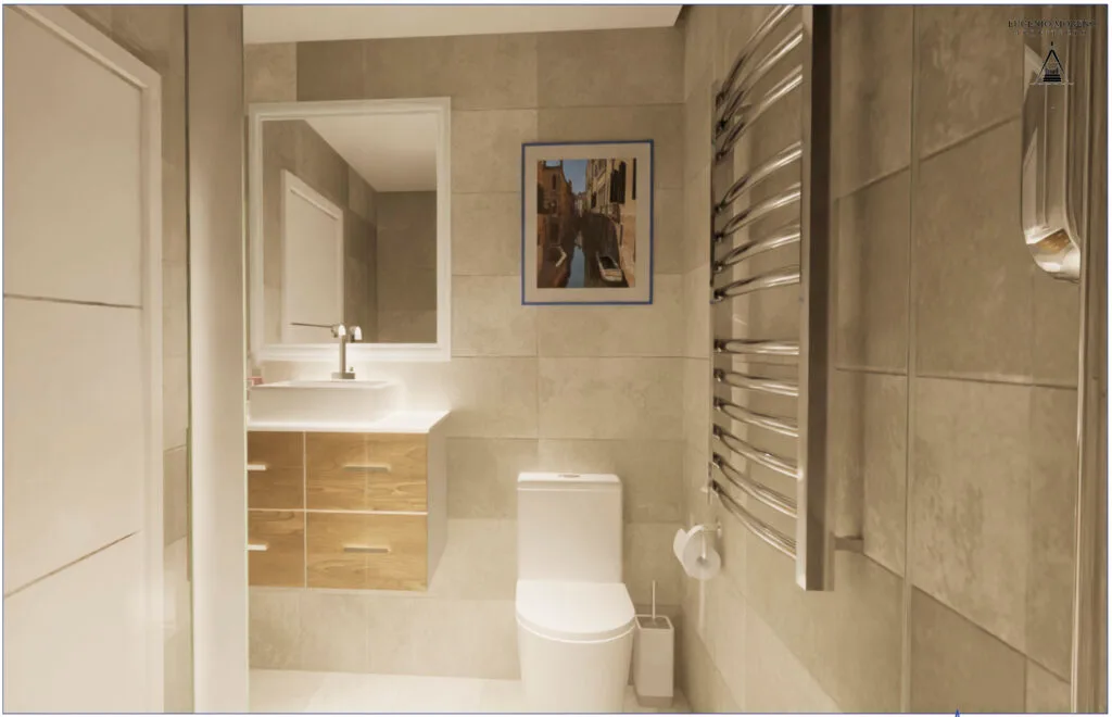 Cambio de Uso de Local a Viviendas:
Vista del Baño de la Vivienda-C