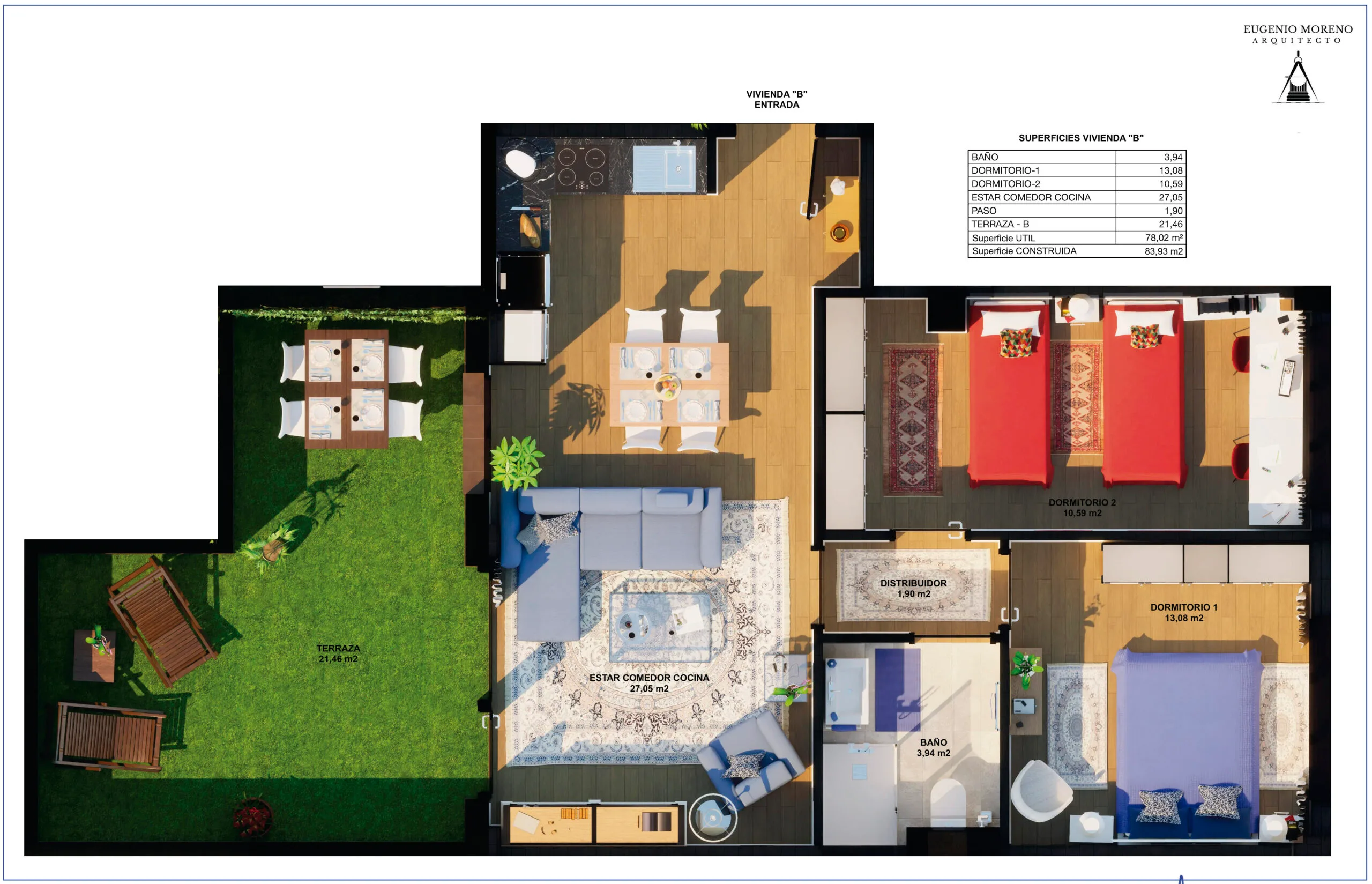 Cambio de Uso de Local a Viviendas:
-Plano de Vivienda "B"