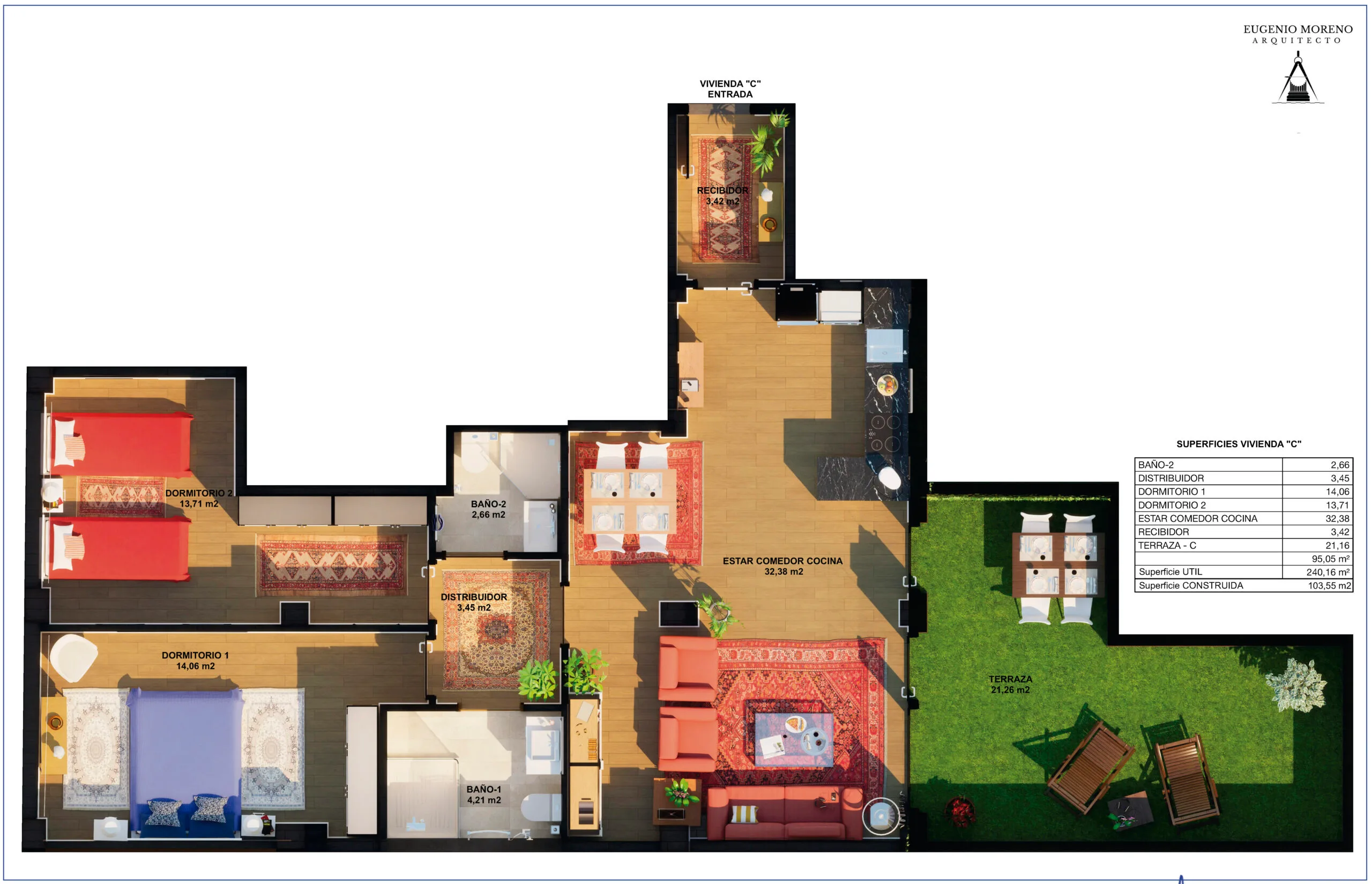 Cambio de Uso de Local a Viviendas:
-Plano de Vivienda "C"