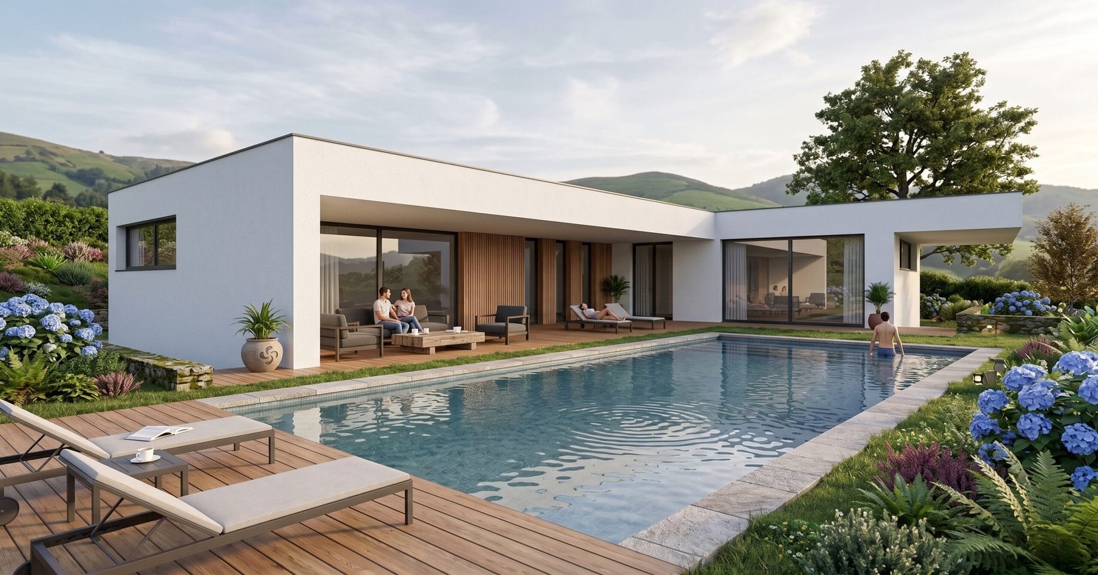 Proyecto de vivienda unifamiliar en Gorliz con piscina y jardín – Eugenio Moreno Arquitecto