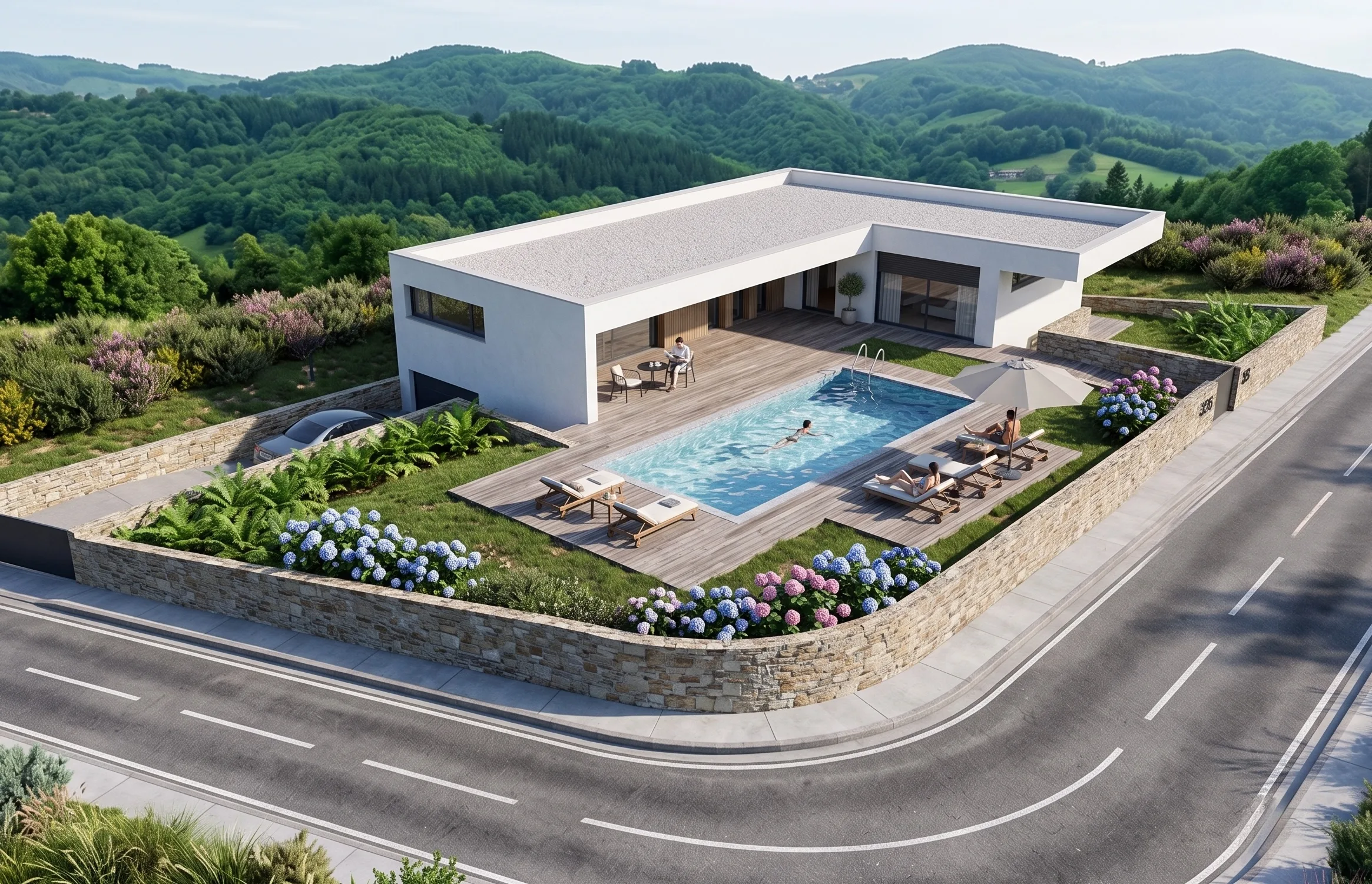 Proyecto de vivienda unifamiliar en Gorliz con piscina y jardín – Eugenio Moreno Arquitecto